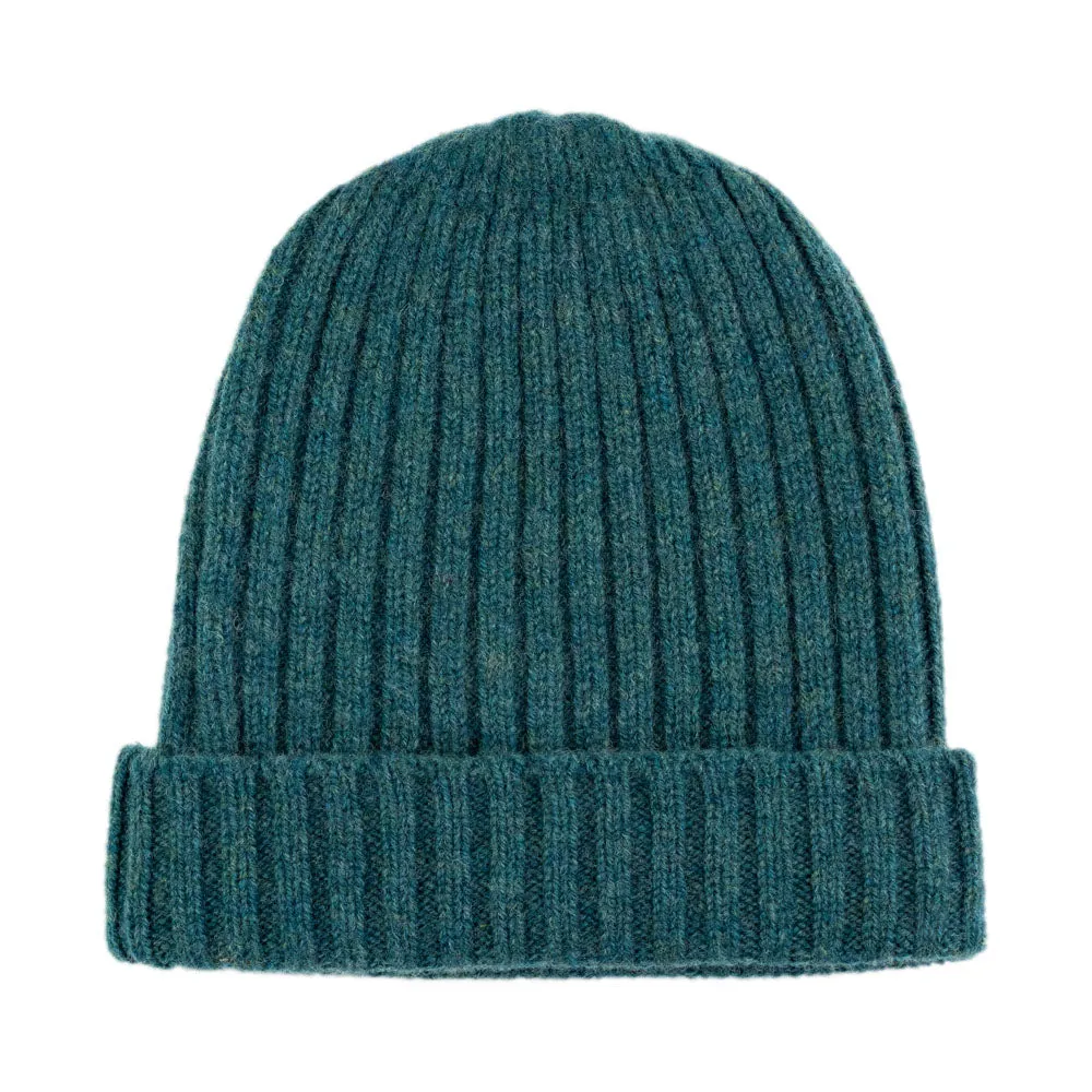 100% Lambswool Ribbed Beanie