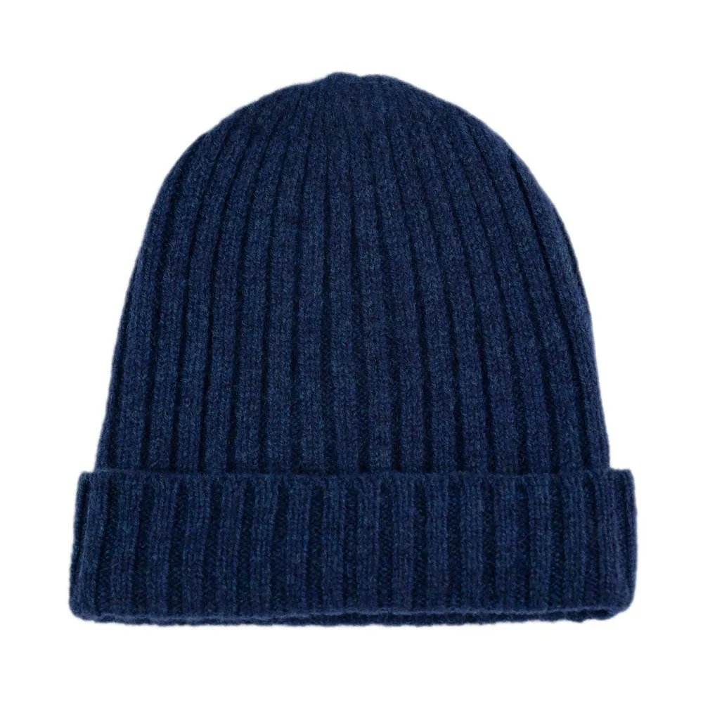 100% Lambswool Ribbed Beanie