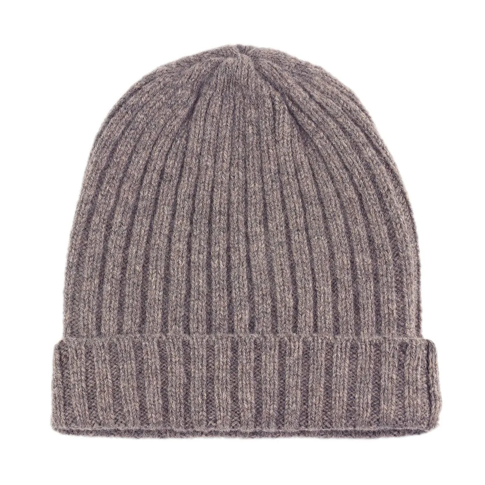 100% Lambswool Ribbed Beanie