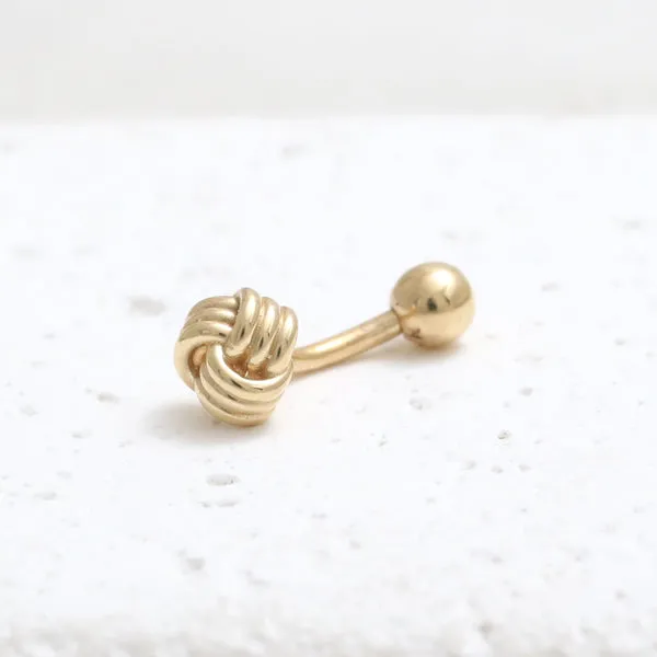 18K 14K Solid Gold Snug Rook Eyebrow Navel Daith Banana Curved Earring Barbell Piercing