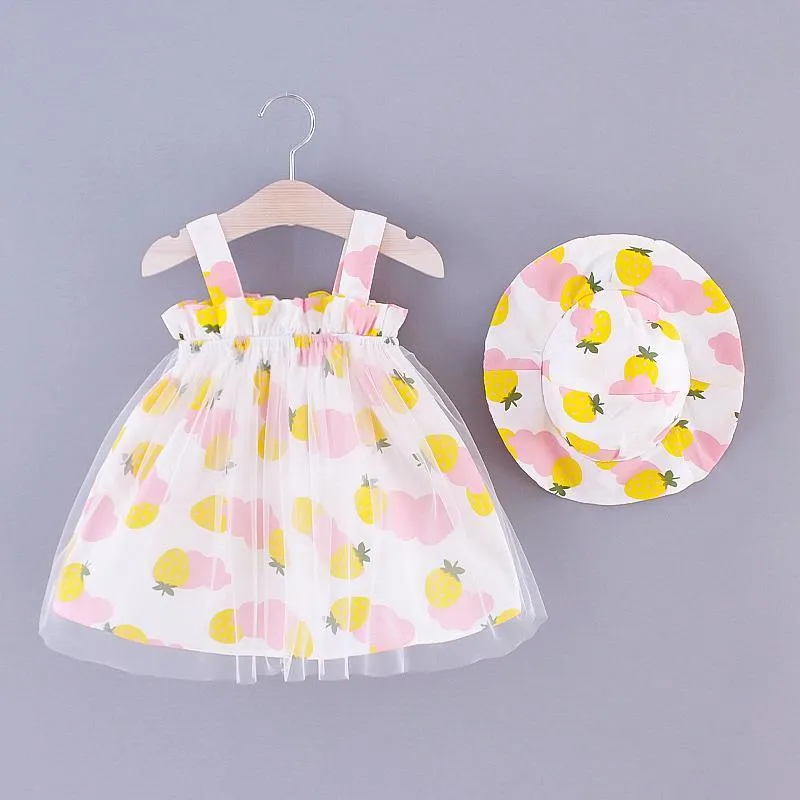 2-piece Pretty Dress with Hat Wholesale children's clothing