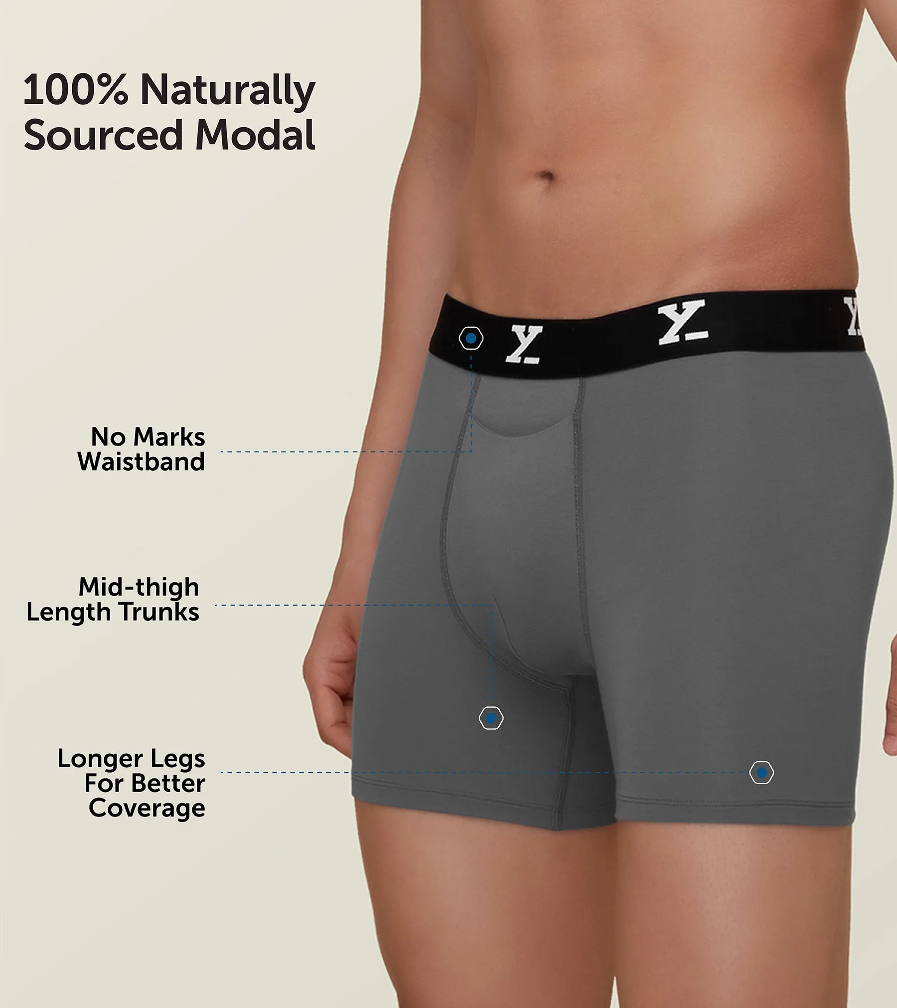 Ace Modal Boxer Briefs Charcoal Grey