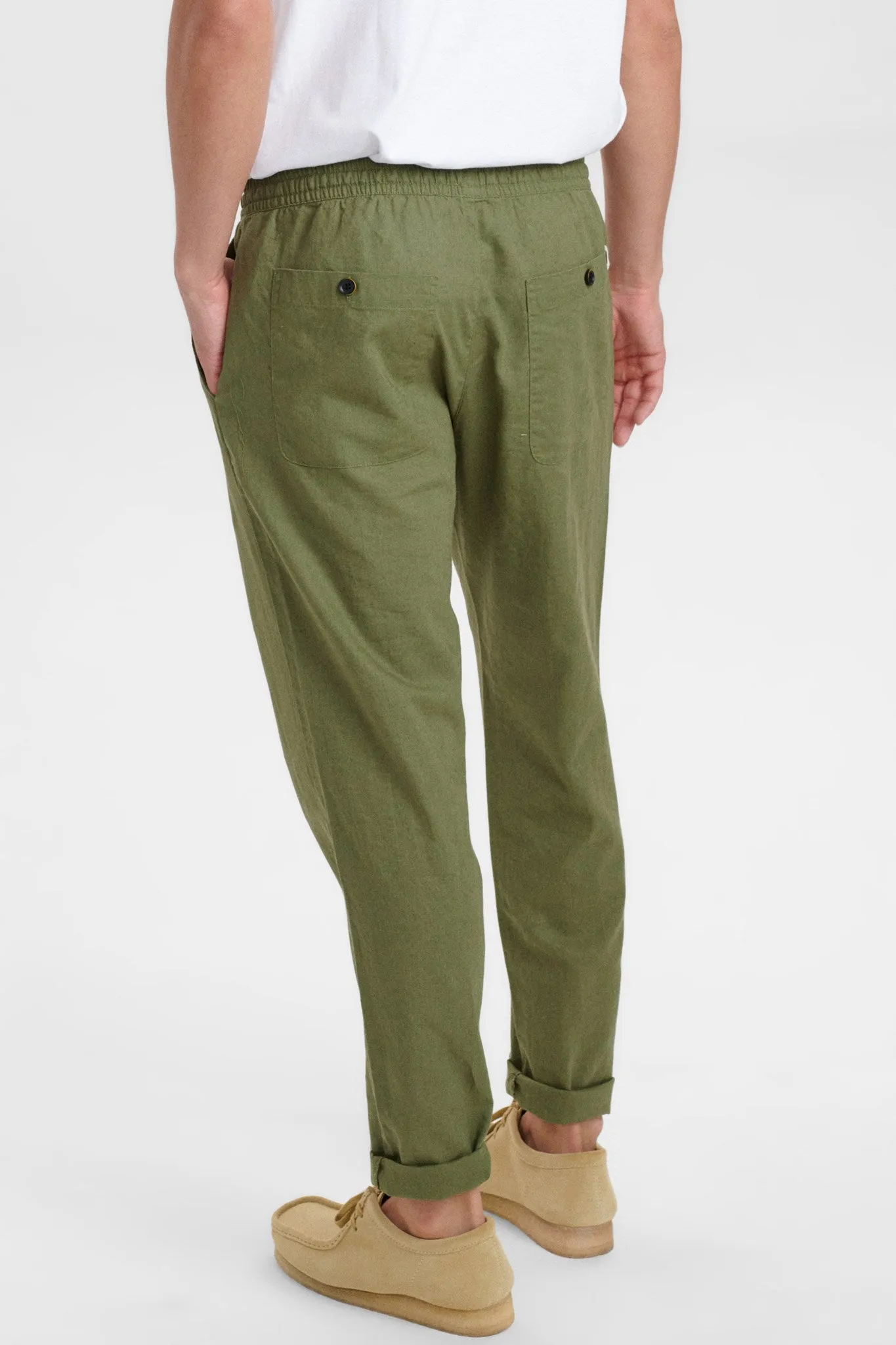 AKJULIUS LINEN PANT - Olivine