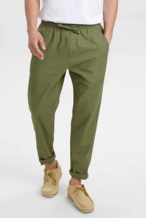 AKJULIUS LINEN PANT - Olivine