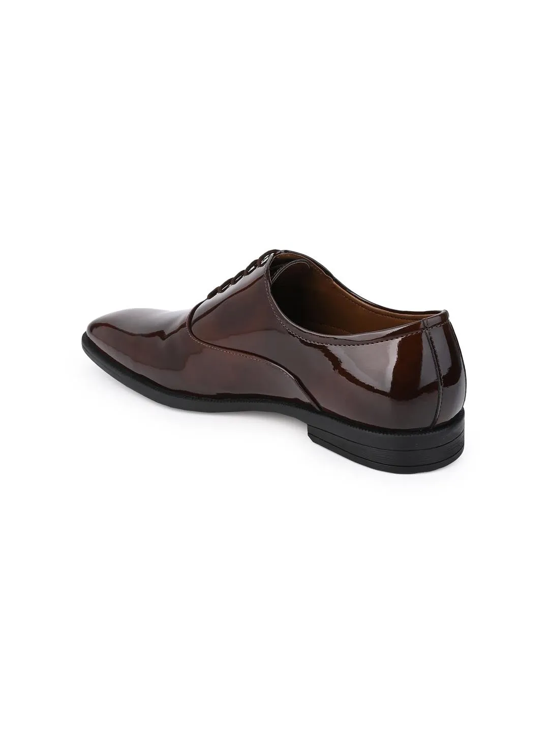 Alberto Torresi Brown Patent Lace up Formal Shoes