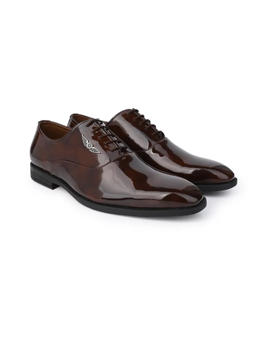 Alberto Torresi Brown Patent Lace up Formal Shoes