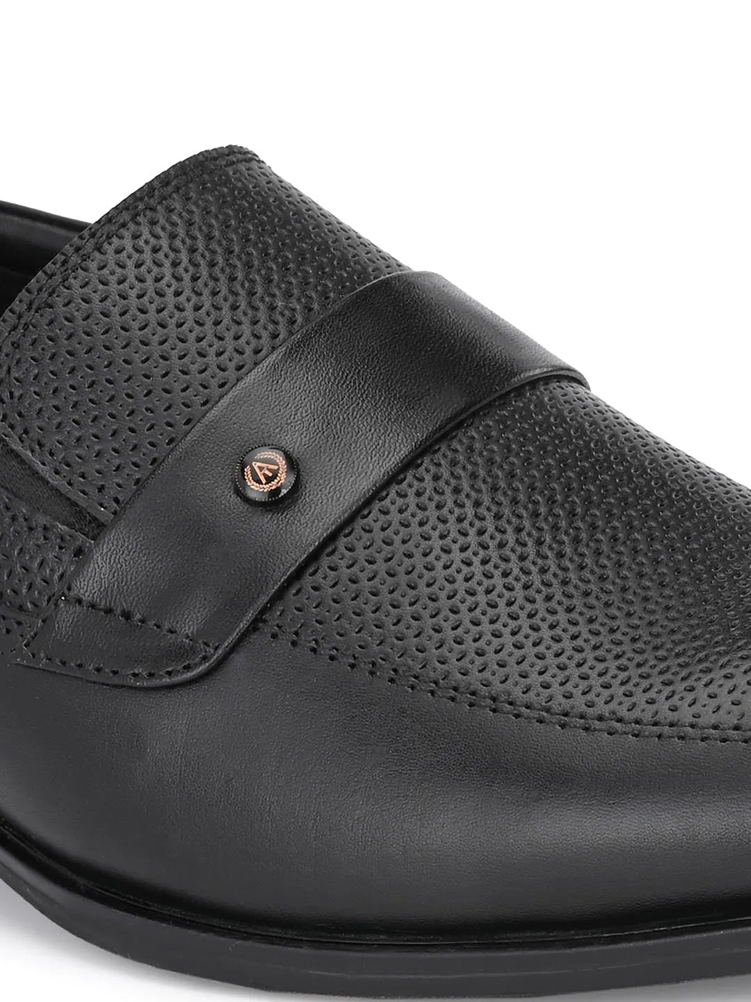 Alberto Torresi Genuine Leather Black Slipon Formal Shoes For Men