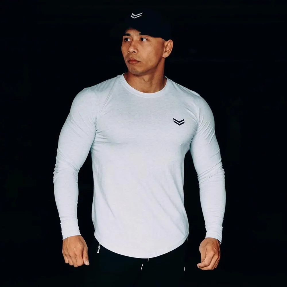 Autumn Men's Cotton Skinny Long sleeve Sporty T-shirt for Gyms Workout