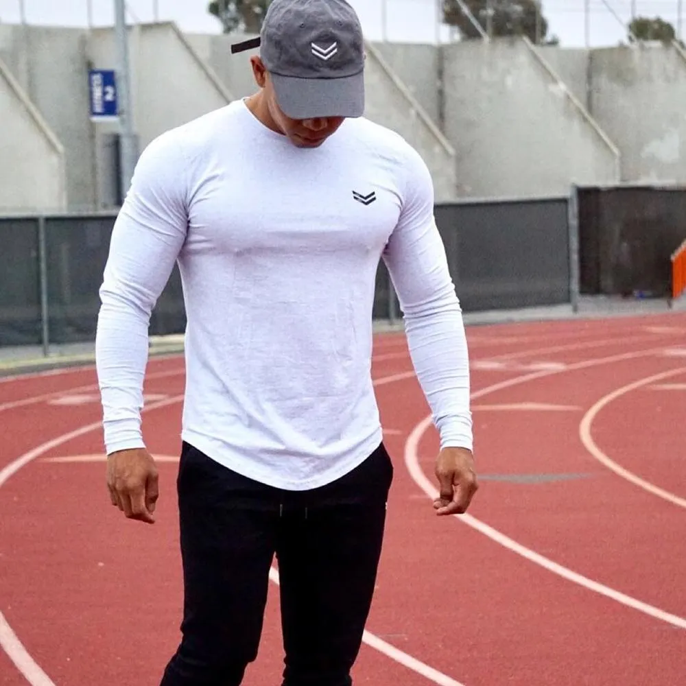 Autumn Men's Cotton Skinny Long sleeve Sporty T-shirt for Gyms Workout