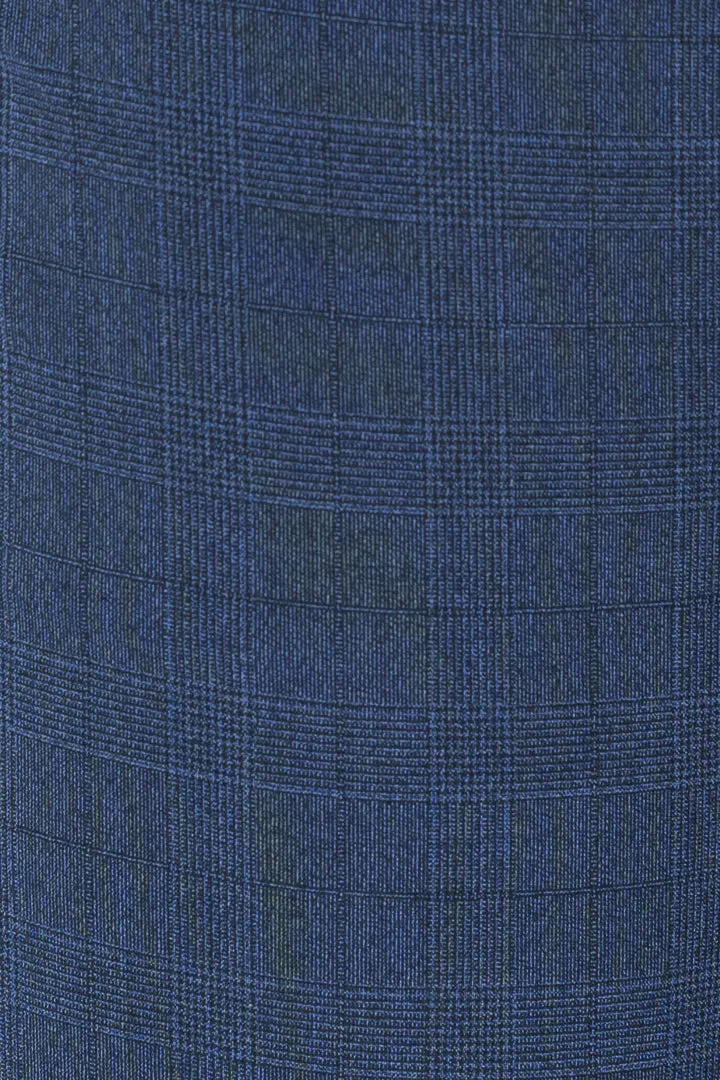 Azure Blue Checks Formal Pants