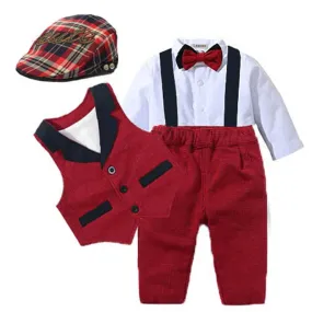 Baby Boy Romper Vest Hat Formal Outfits