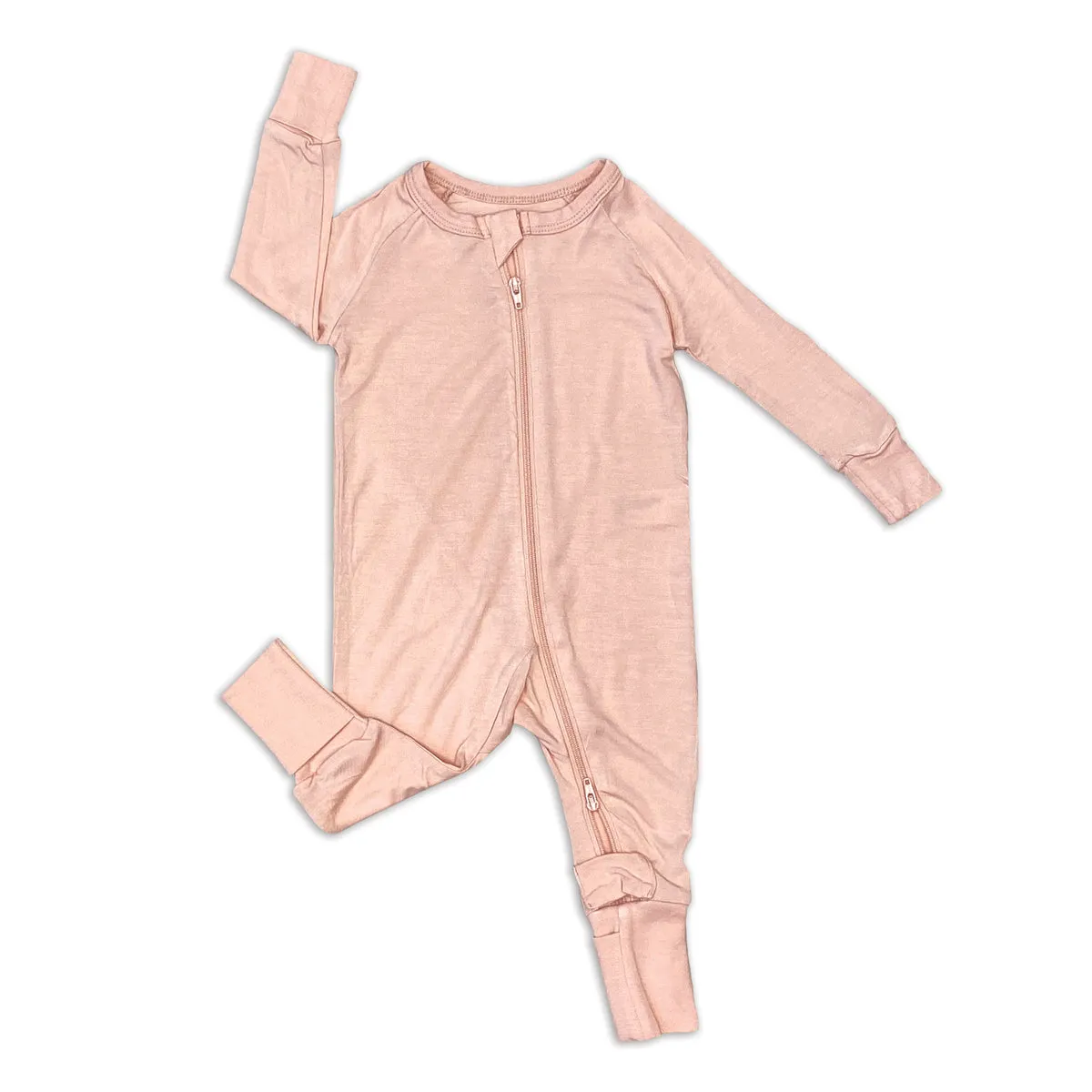 Bamboo 2-way Zippy Romper w/rollover cuffs (Blossom)