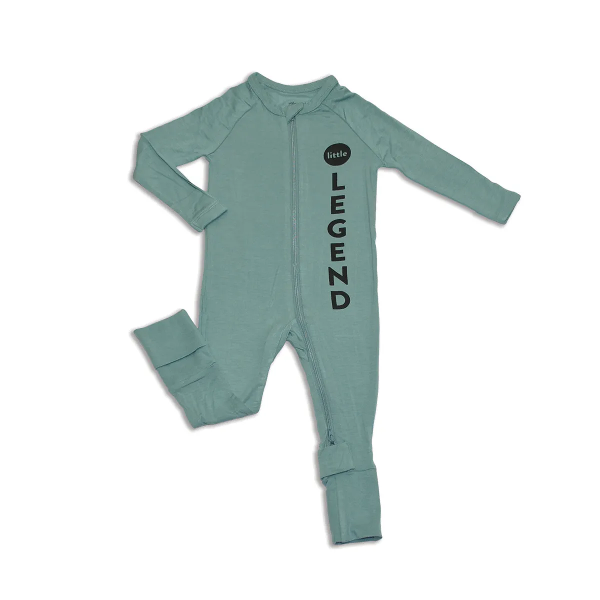 Bamboo 2-way Zippy Romper w/rollover cuffs (Mineral)