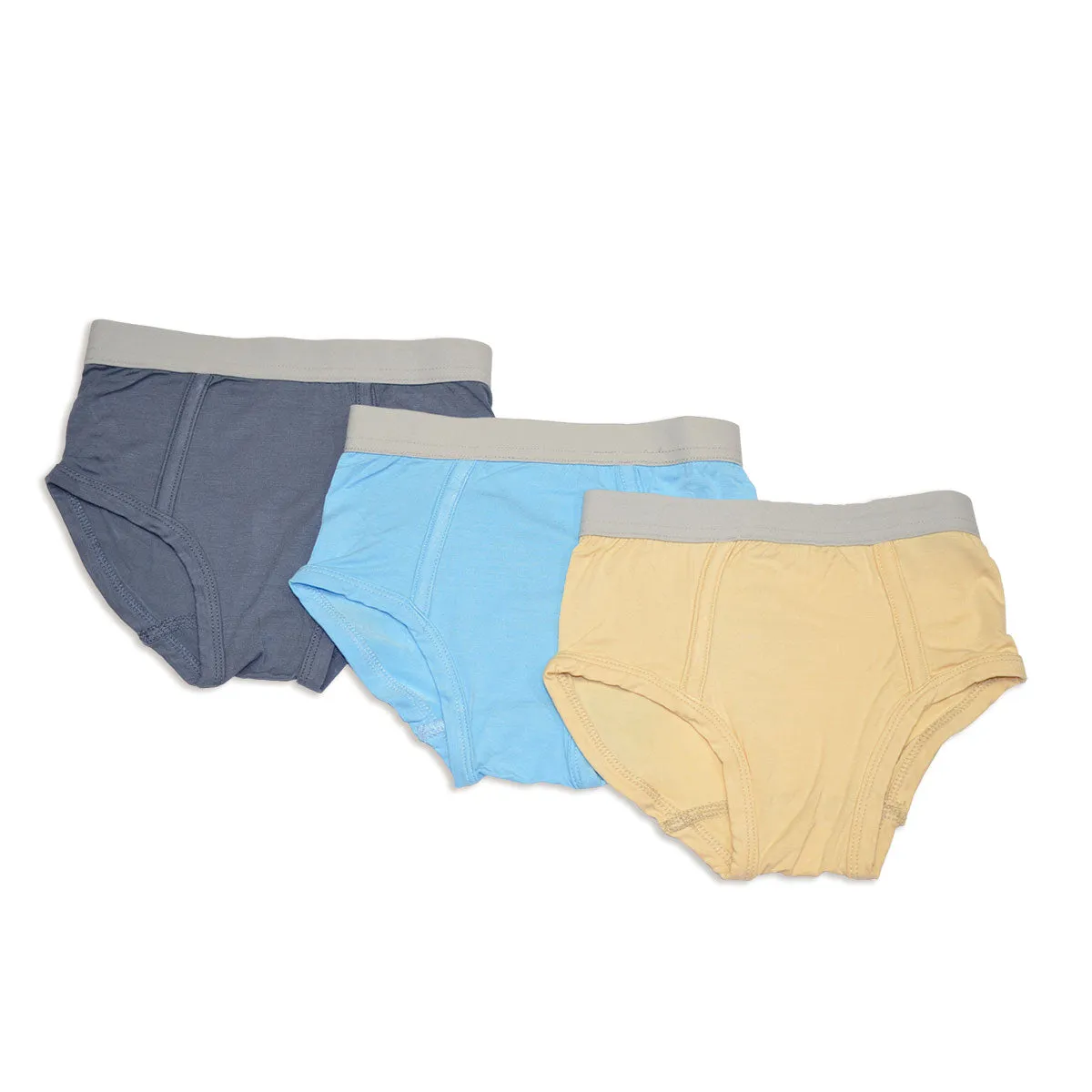 Bamboo Boys Briefs 3 pack (Bluebonnet/Flint/Soft Sand)