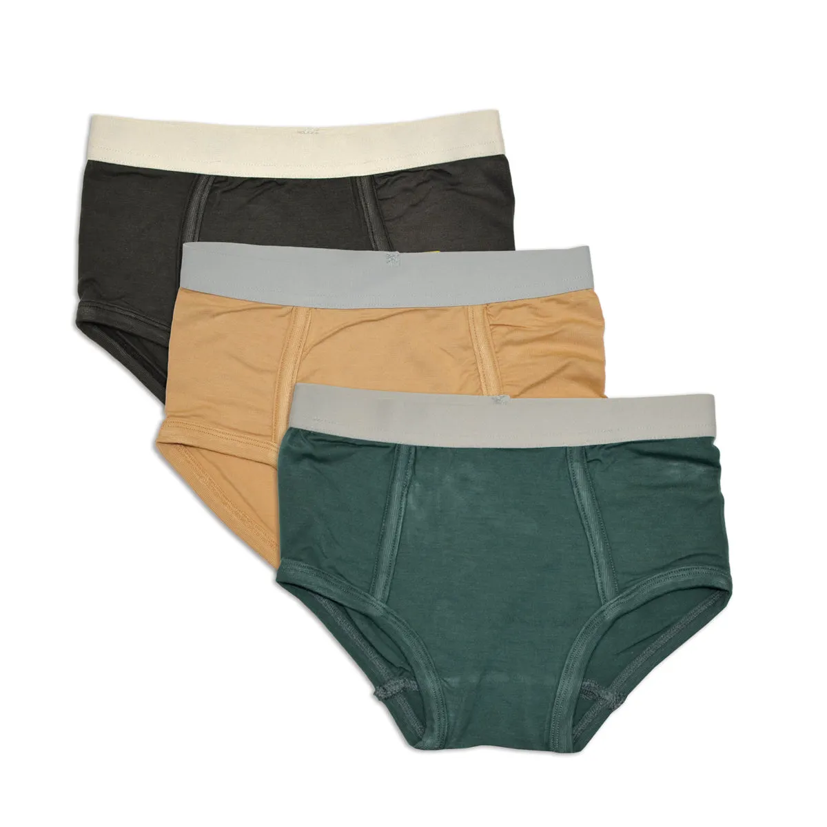 Bamboo Boys Briefs 3 Pack (Pirate Ship/Pine/Prairie)