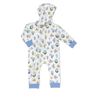 Bamboo Fleece Hooded Romper w/2 Way Zipper (Wildflower Print)