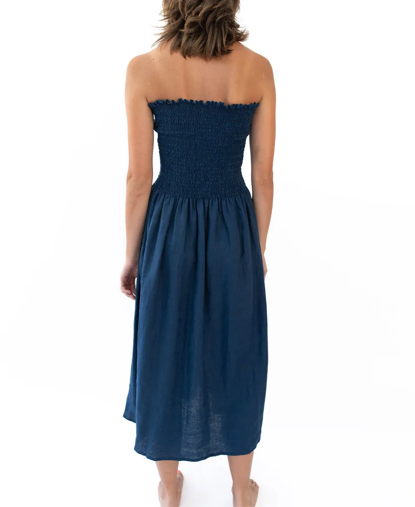 Bandeau Midi | Navy Linen