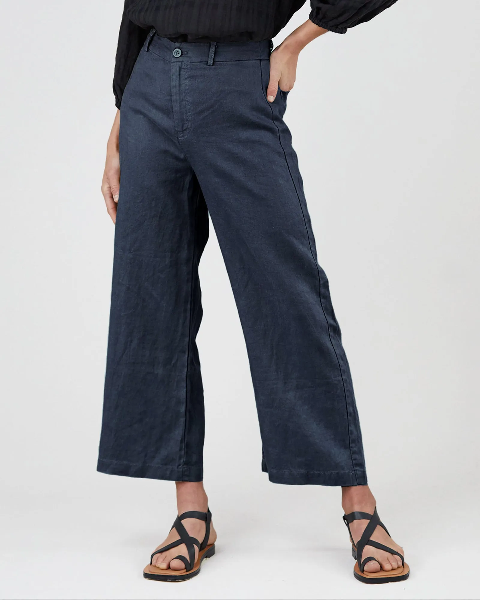 Barossa Linen Pant - Navy