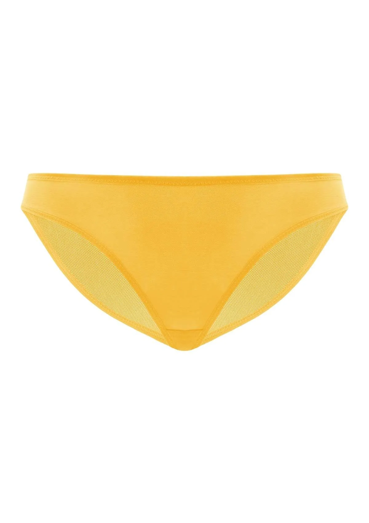 Billie Smooth Yellow Sheer Mesh Bikini Underwear