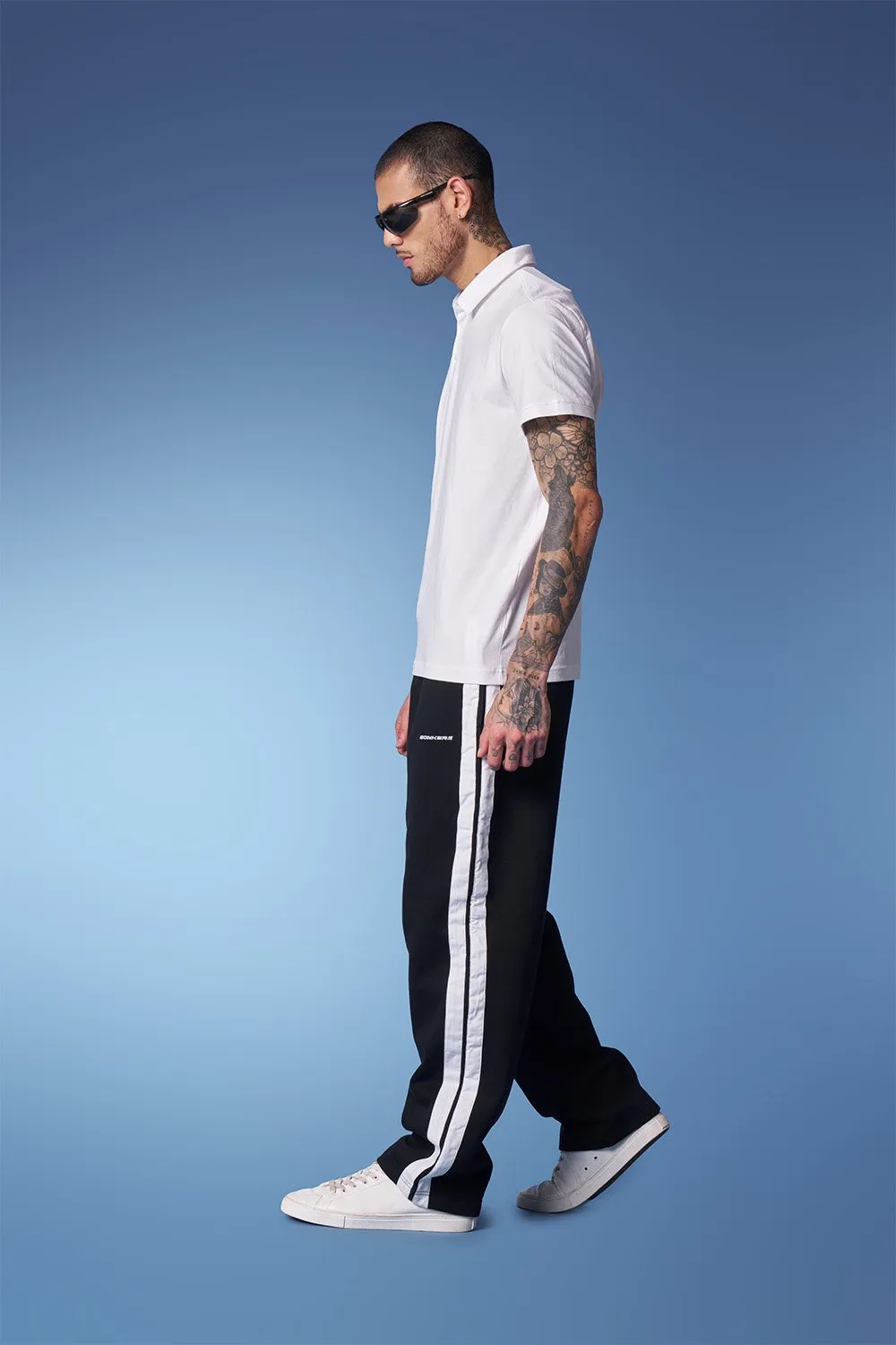 Black Sporty Straight Fit Pants