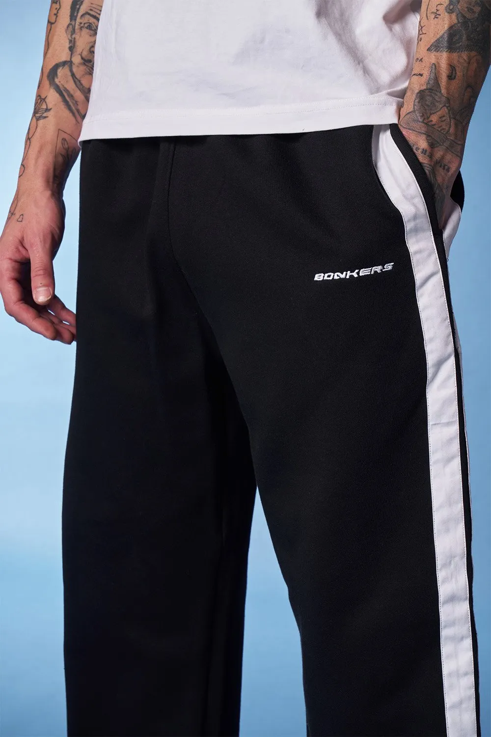 Black Sporty Straight Fit Pants