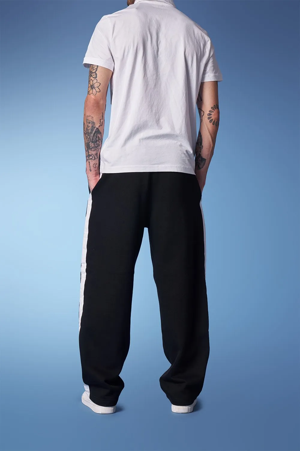 Black Sporty Straight Fit Pants