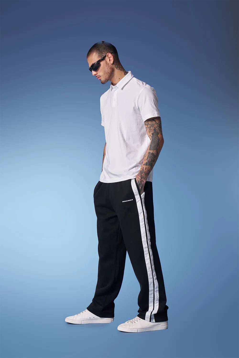 Black Sporty Straight Fit Pants