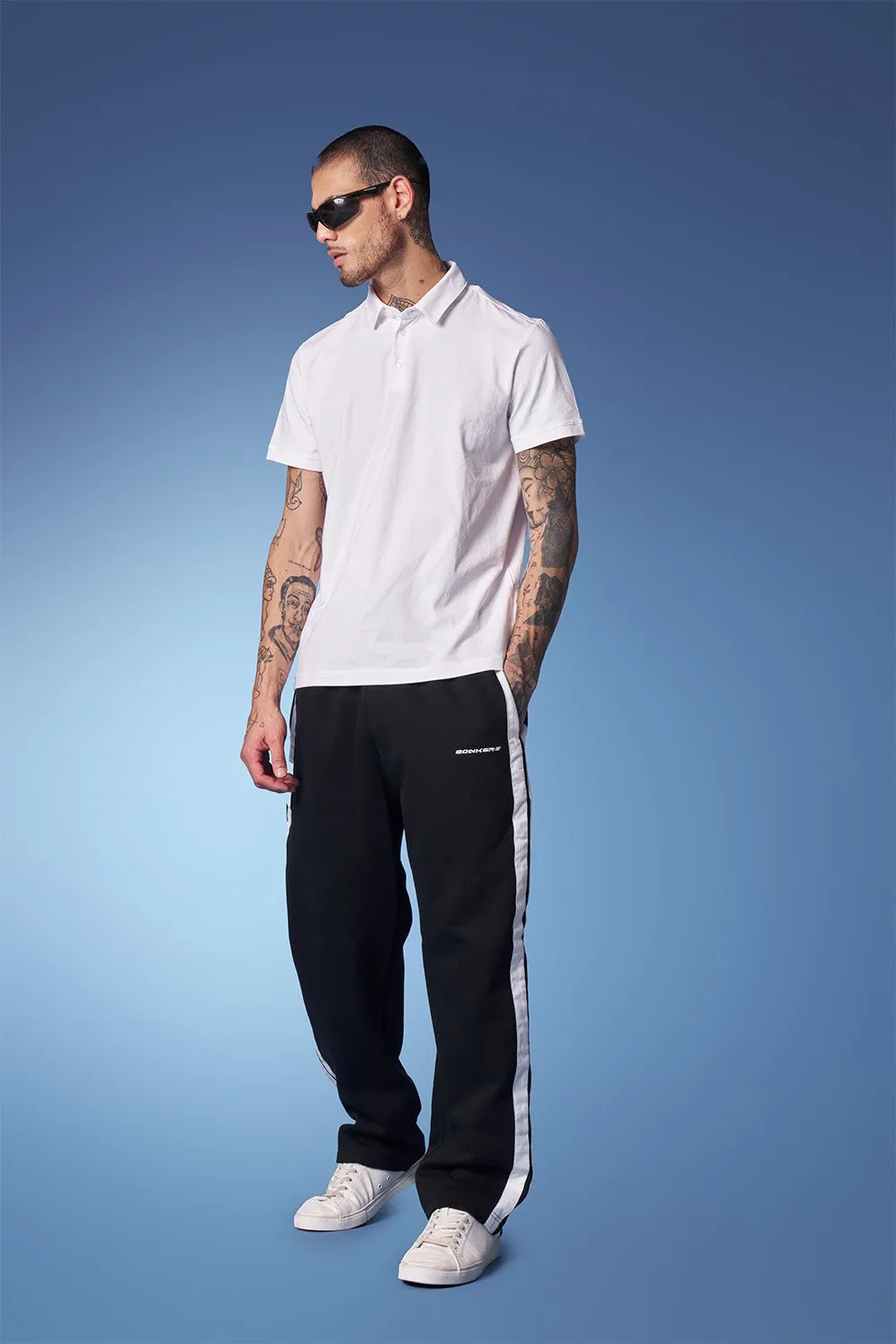 Black Sporty Straight Fit Pants