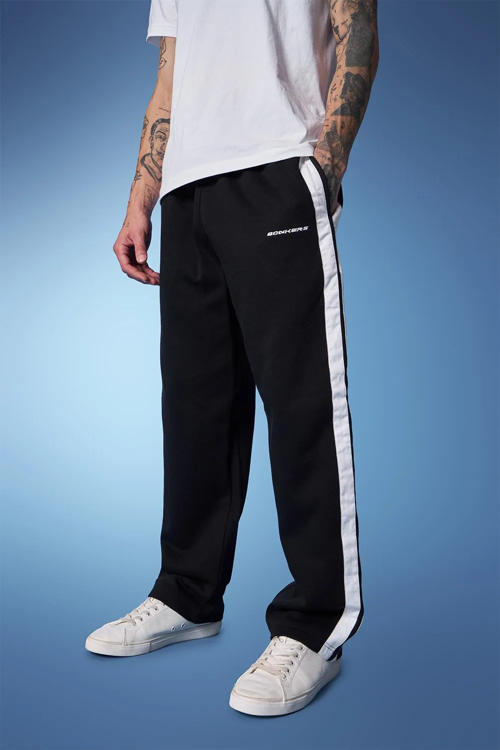 Black Sporty Straight Fit Pants