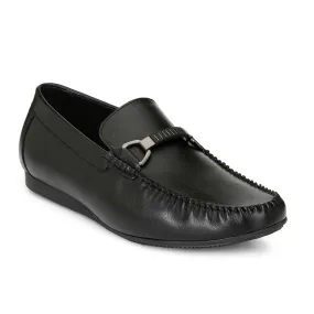 Black Stylish Buckle Loafers