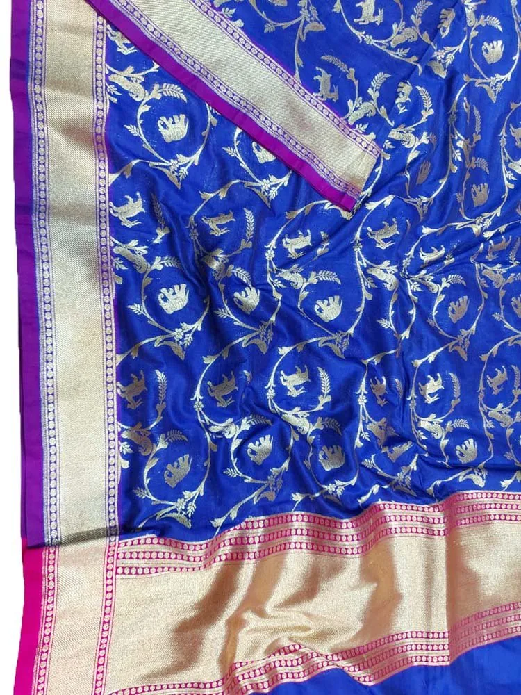 Blue Banarasi Silk Dupatta