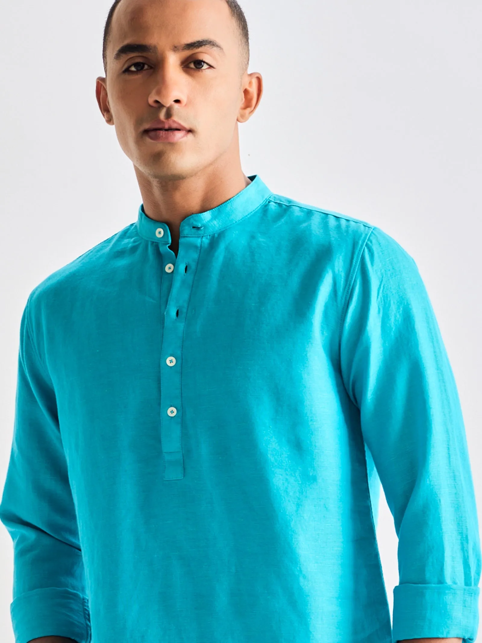 Blue Linen Kurta