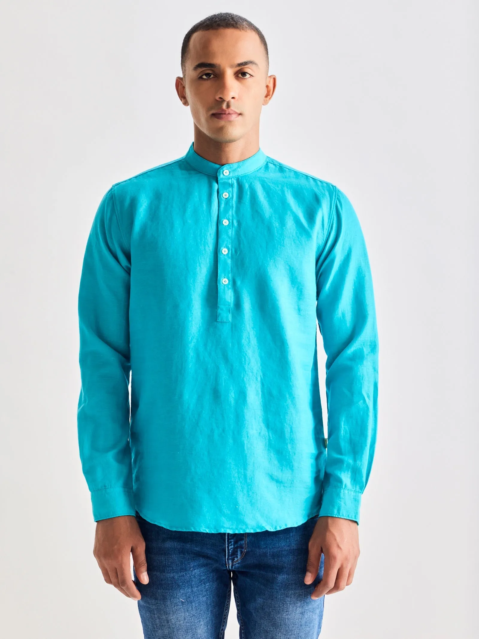 Blue Linen Kurta