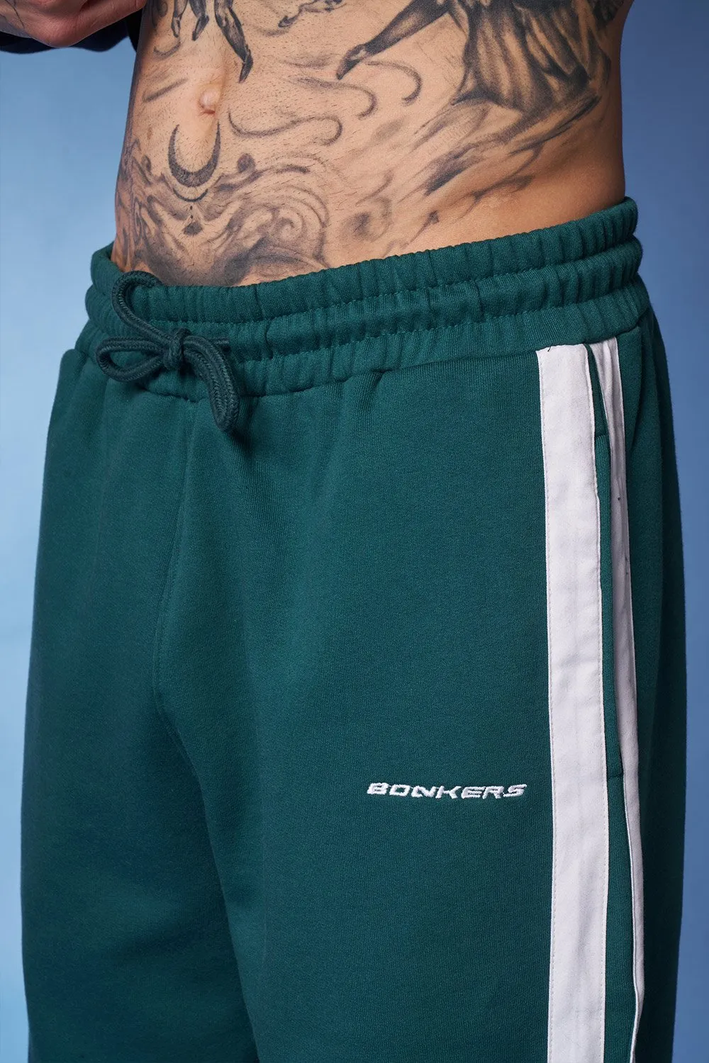 Bottle Green Sporty Straight Fit Pants