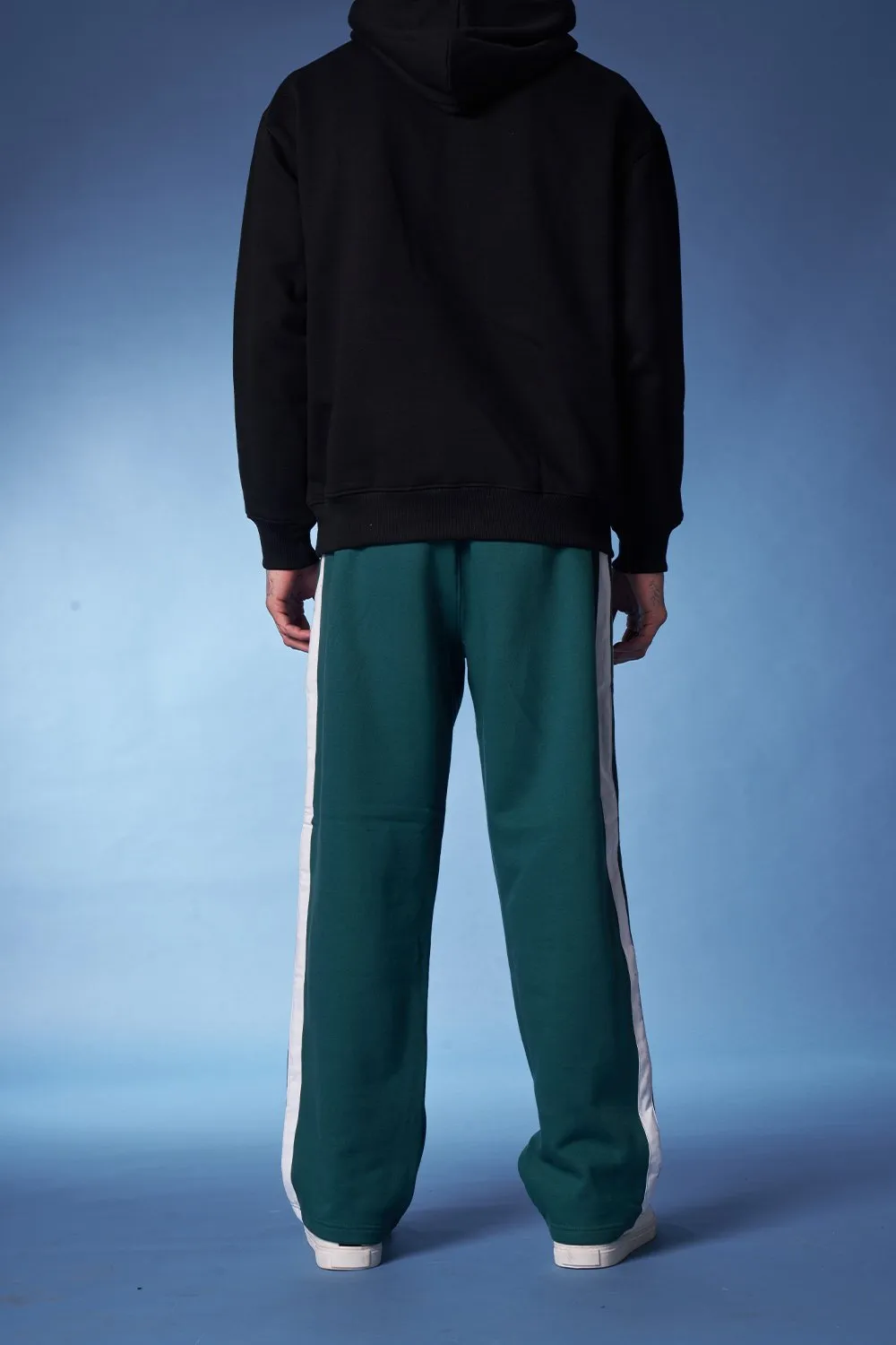 Bottle Green Sporty Straight Fit Pants