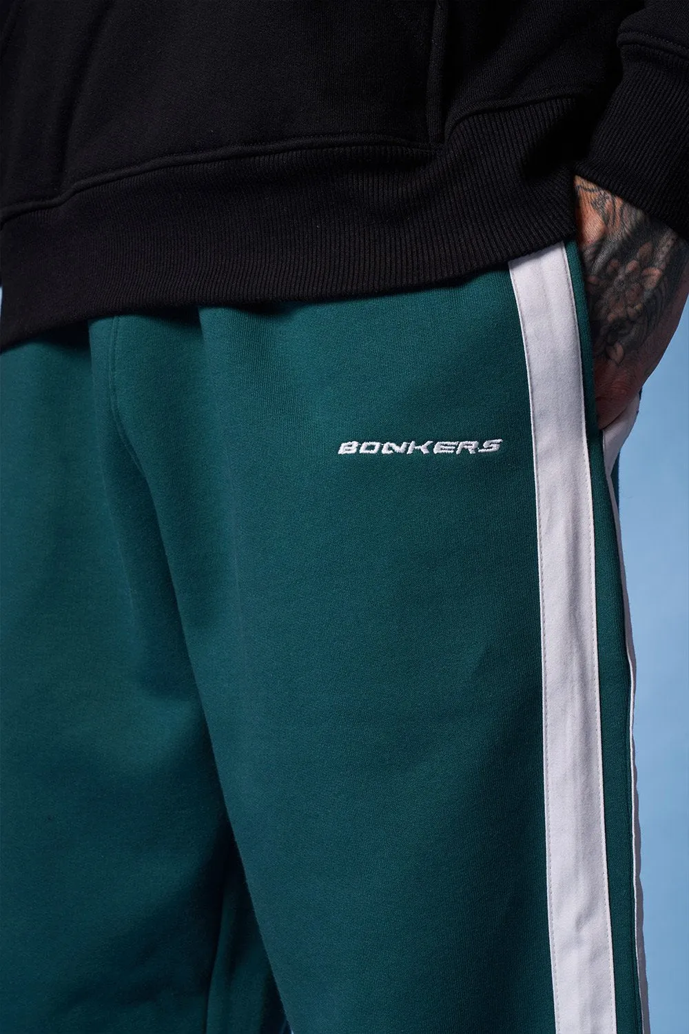 Bottle Green Sporty Straight Fit Pants