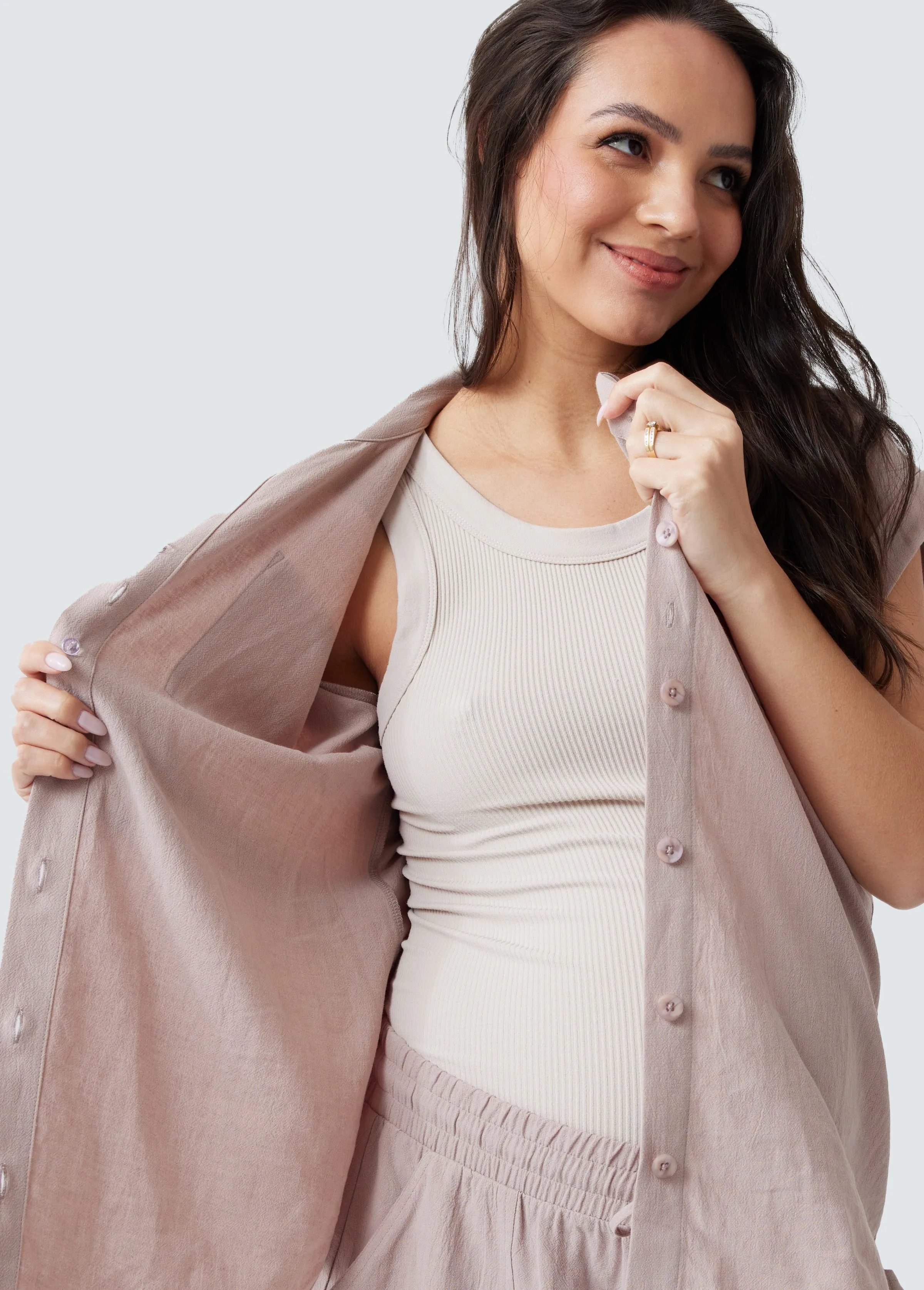 Breezy Linen Maternity Shirt