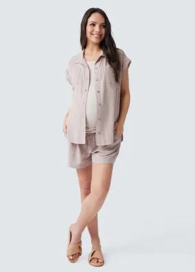 Breezy Linen Maternity Shirt