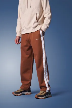 Brown Sporty Straight Fit Pants