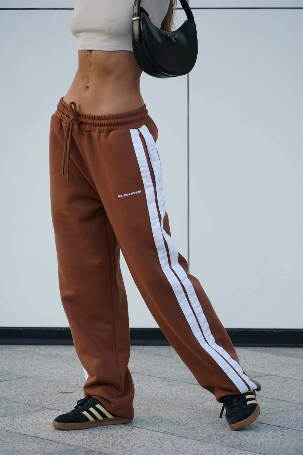 Brown Sporty Straight Fit Pants