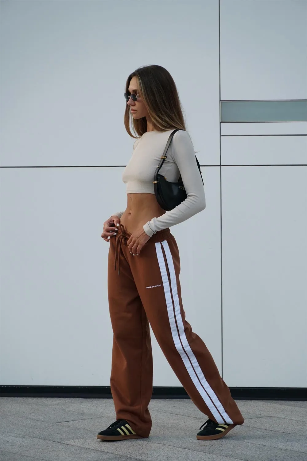 Brown Sporty Straight Fit Pants