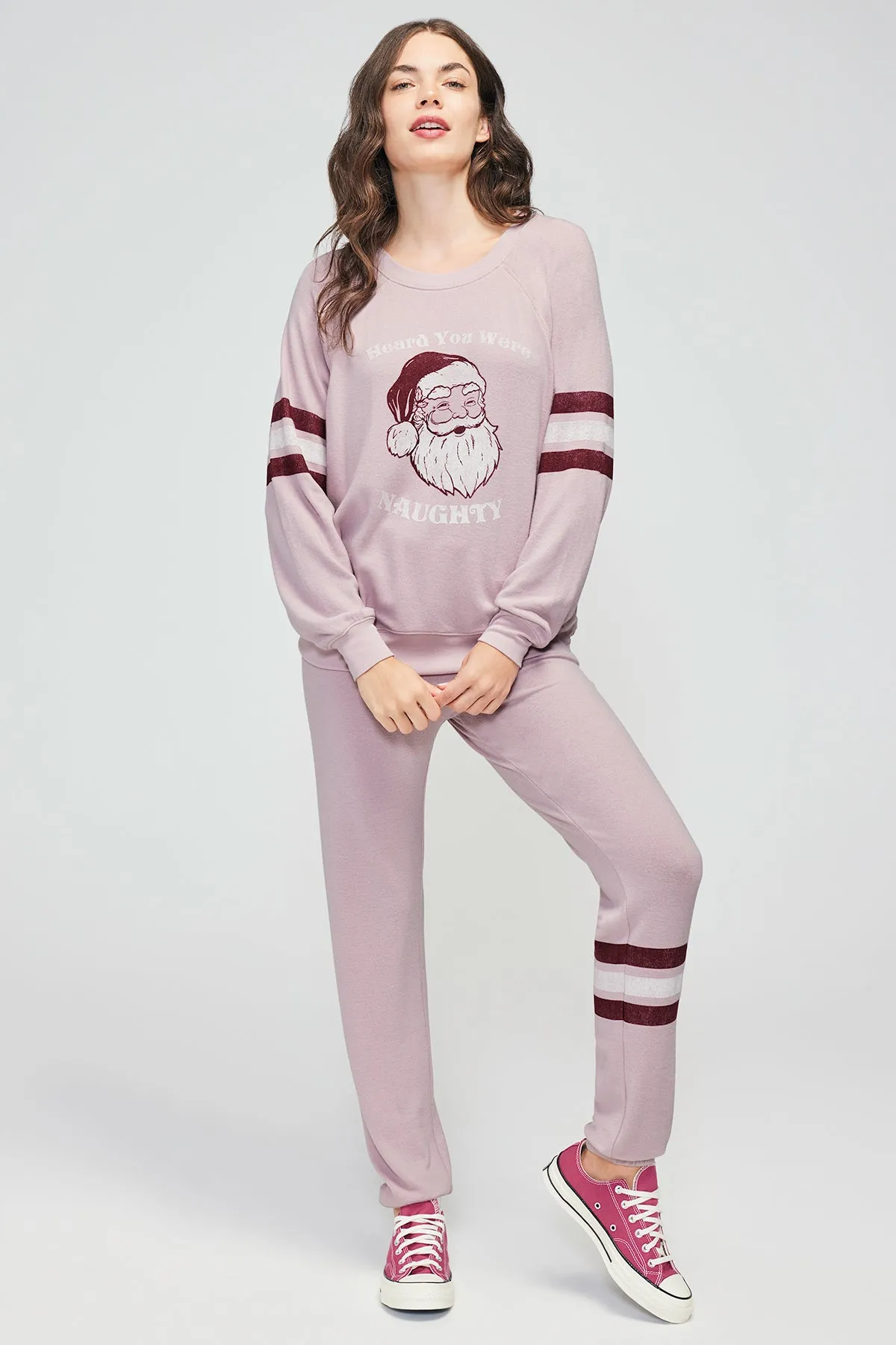 Candy Stripe Echo Sweats | Burnished Lilac