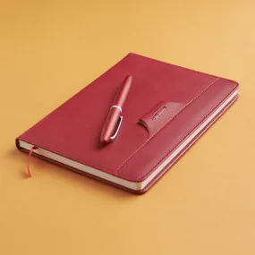 Carlton London Red Magnet Pen with One Diary - Stylish Writing Set for Daily Inspiration