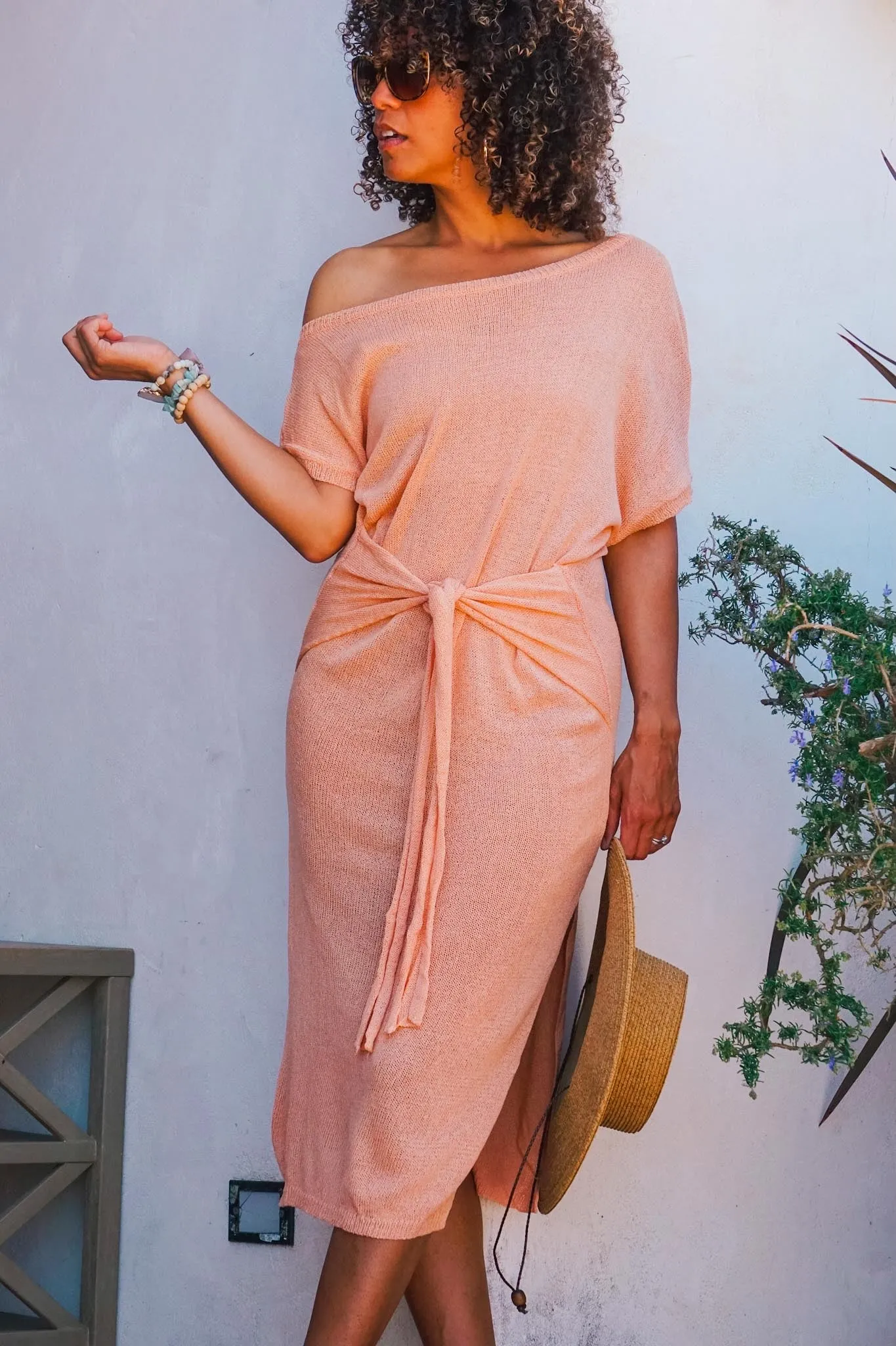 Catalina Islands Knit Sheer Summer Cover-Up Dress