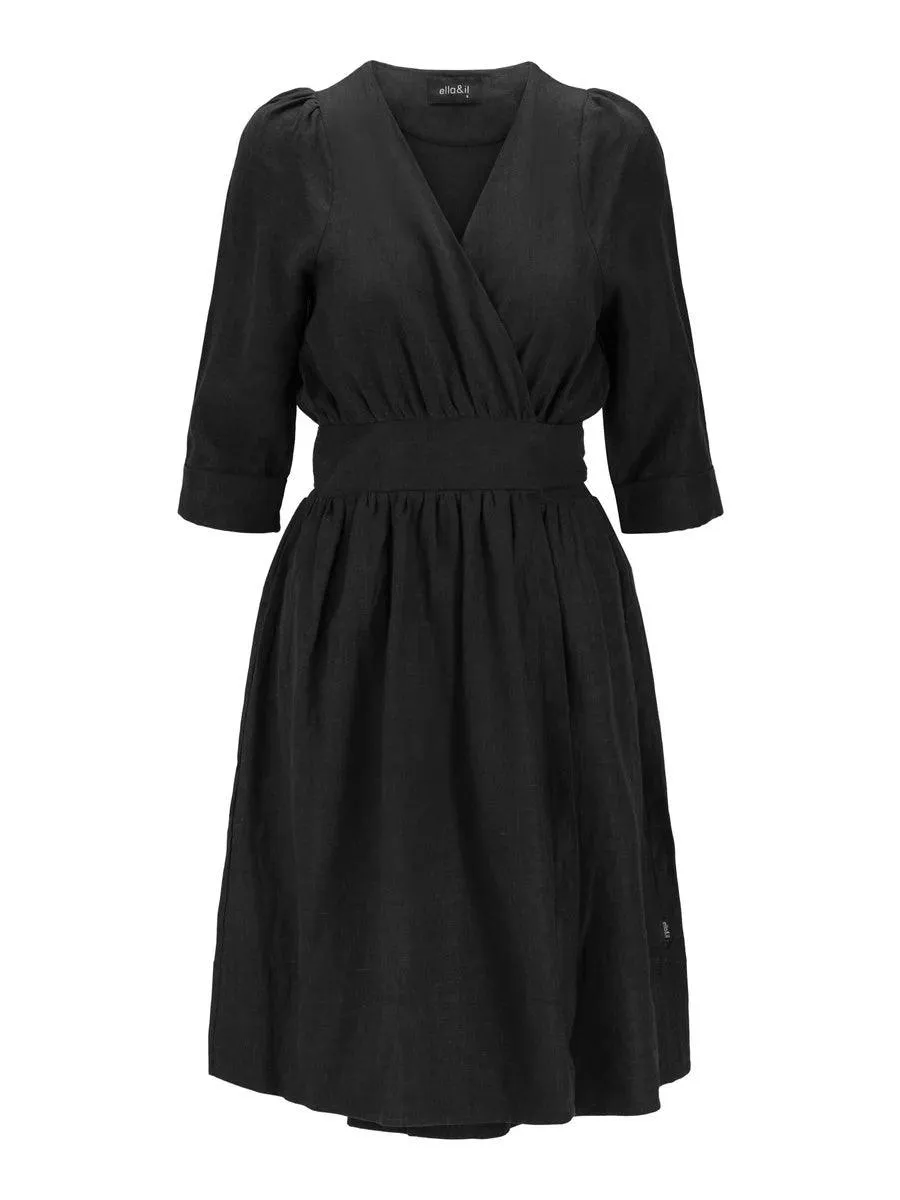 Chloe Linen Dress Black