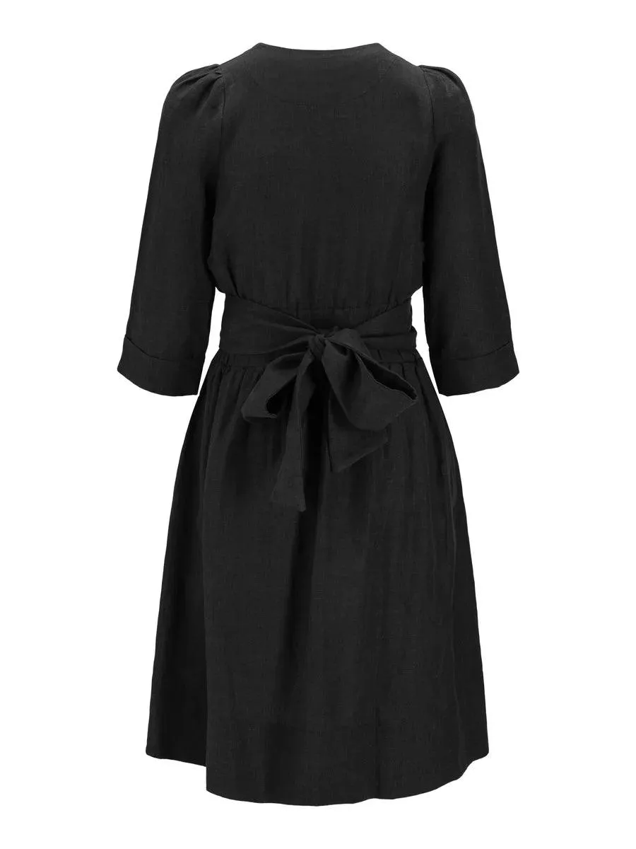 Chloe Linen Dress Black