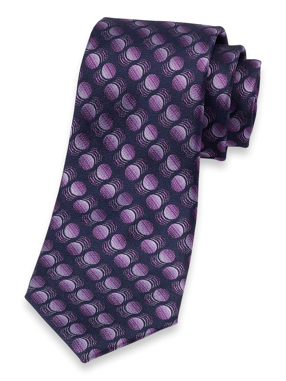 Circles Woven Silk Tie - Purple