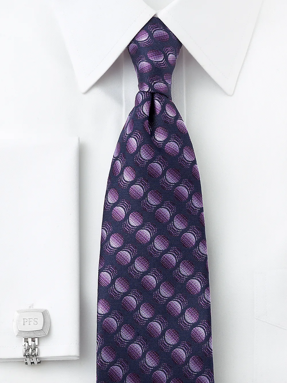 Circles Woven Silk Tie - Purple