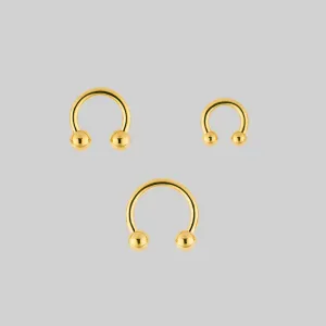 CLEO. Circular Barbell Ring - Gold