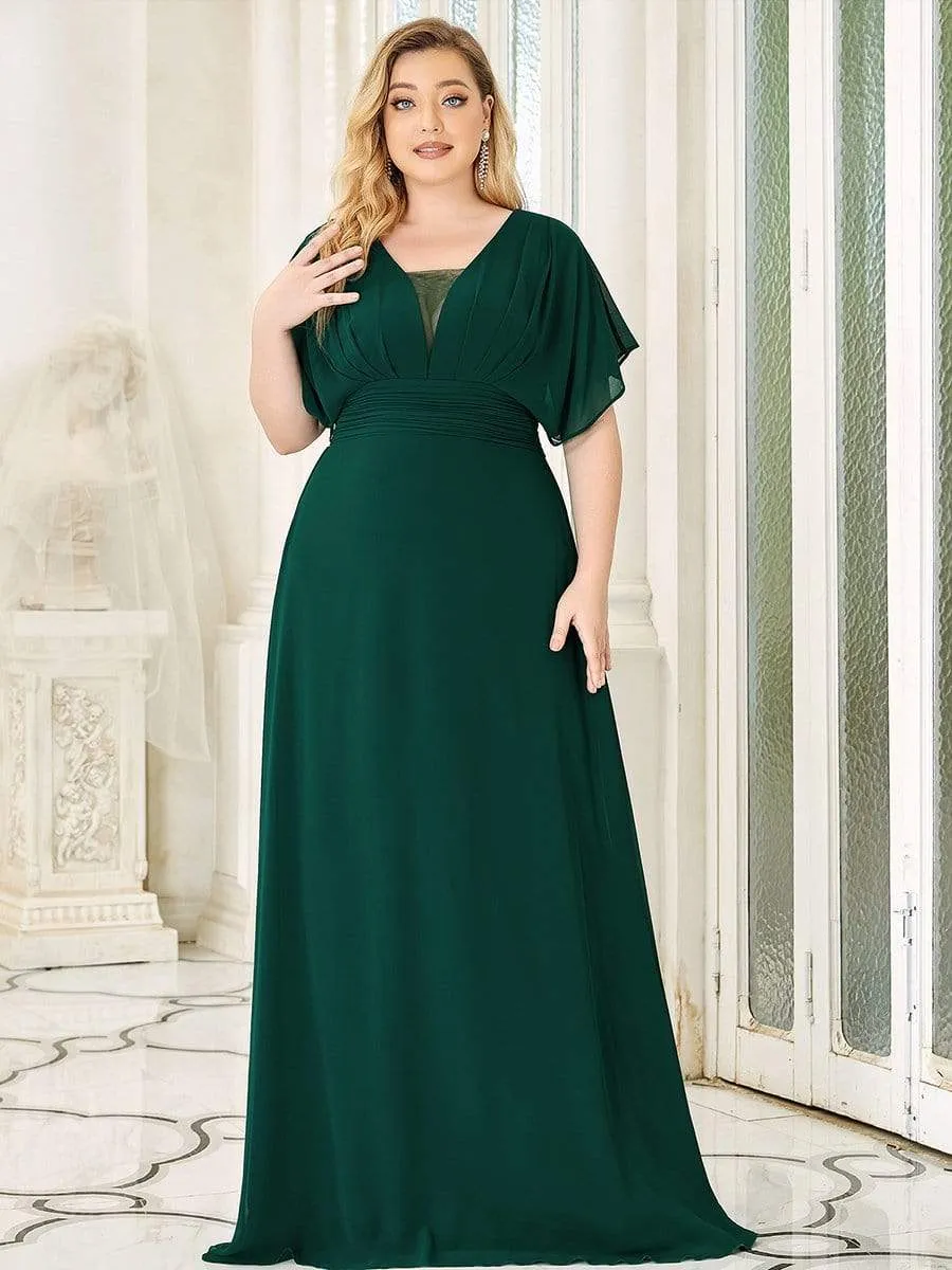 Custom Size Empire Waist Chiffon Formal Maxi Evening Dress